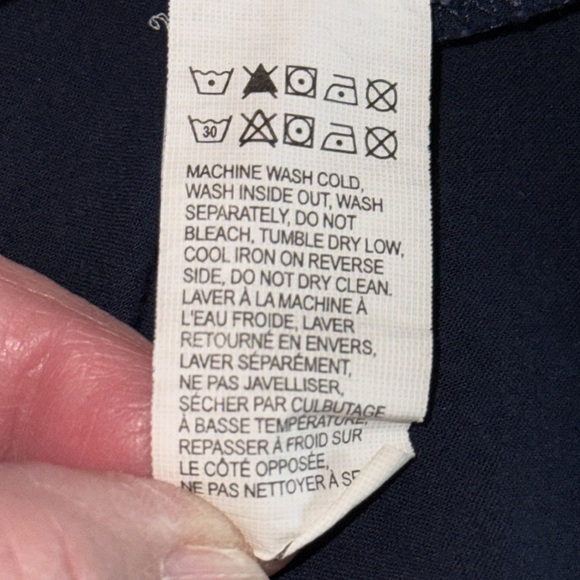 Lucky Brand Dark Blue Embroidered Smocked Insert Peasant Top - Picture 8 of 8